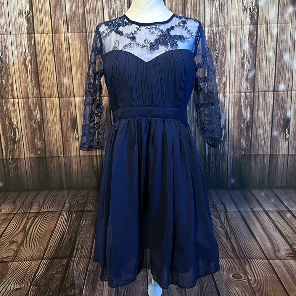 Navy blue lace dress